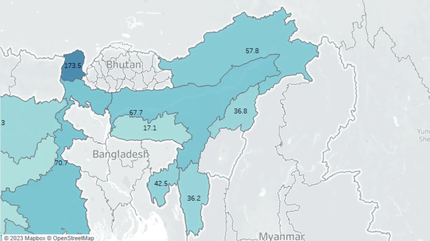 District-wise Private Hospitals Empanelled by Insurance Companies per lakh population