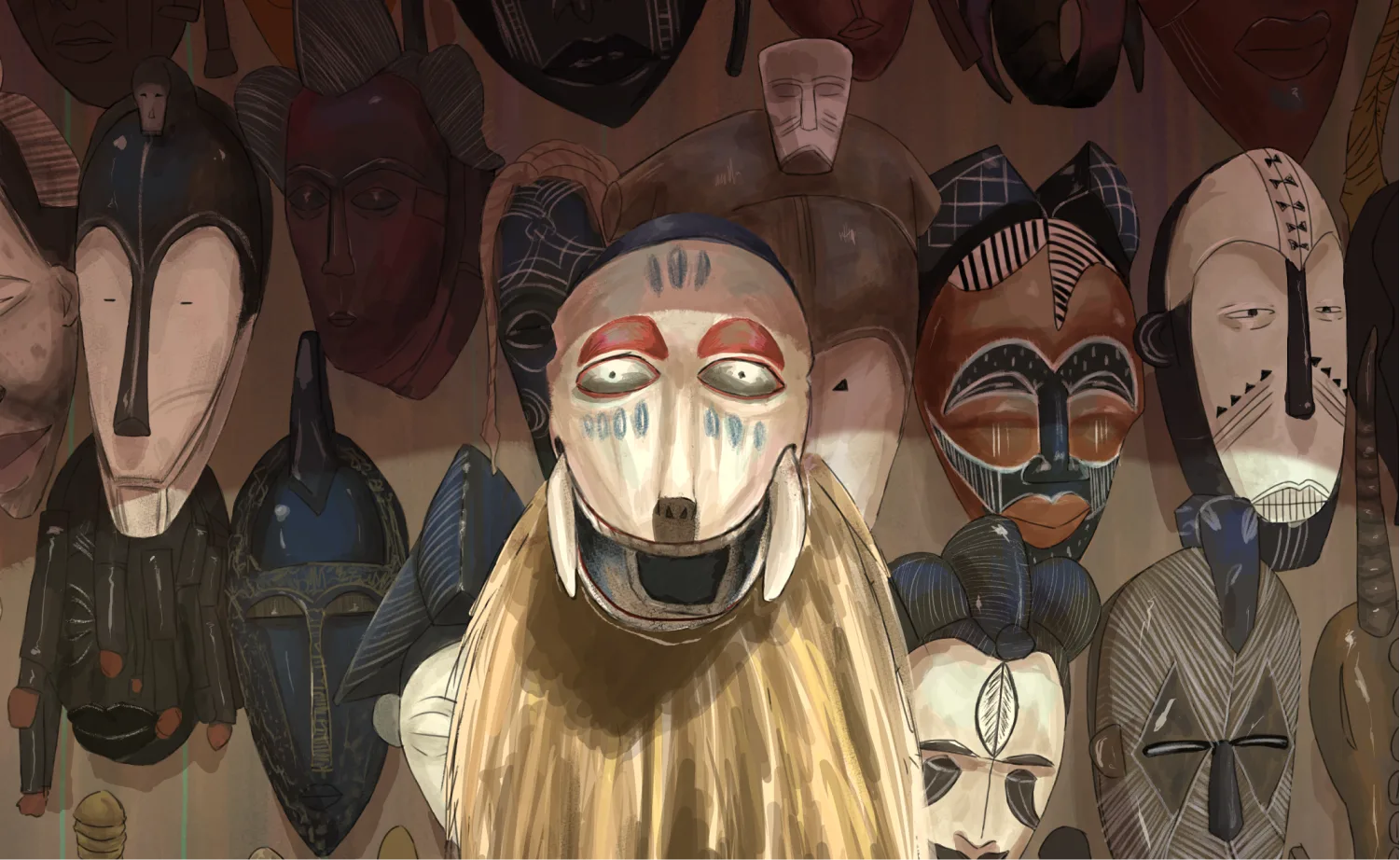 african mask drawing - The Indegenous
