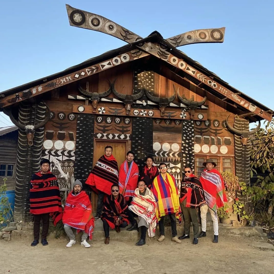 naga people in tradiitonal house