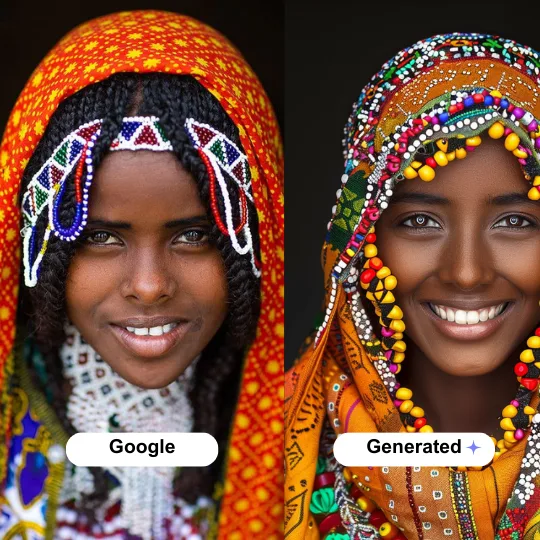 Indigenous google v/s generated image